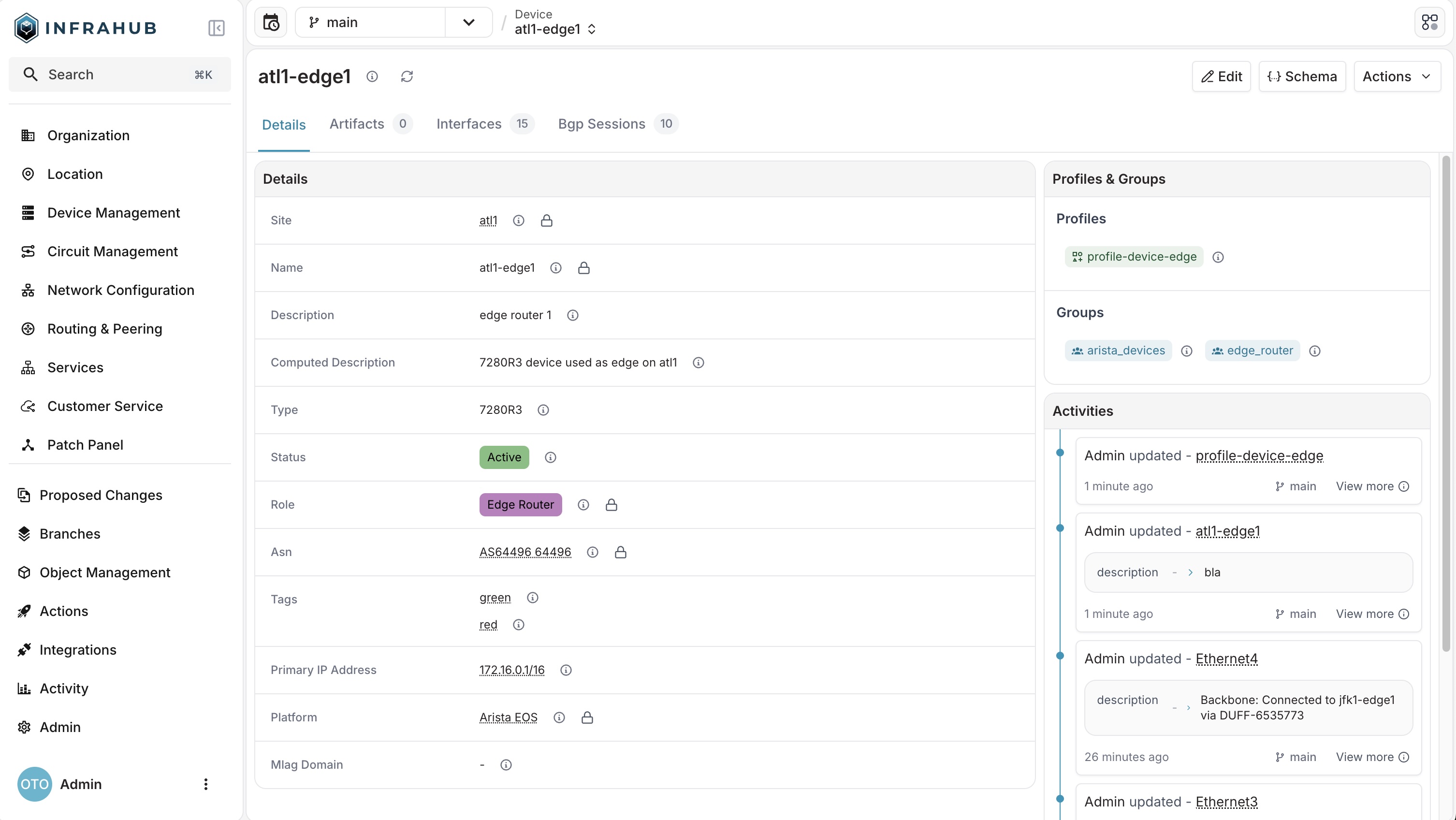 Object detail view